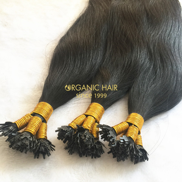 Organic flat tip hair extensions mini locks hair extensions wholesale